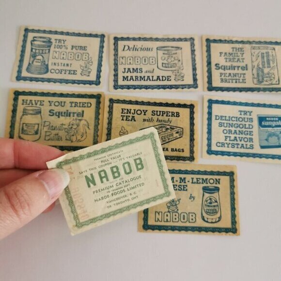 Nabob Foods Coupons Set of 8 Vintage Coffee Jam Peanut Butter Canada Ephemera - Picture 2 of 3